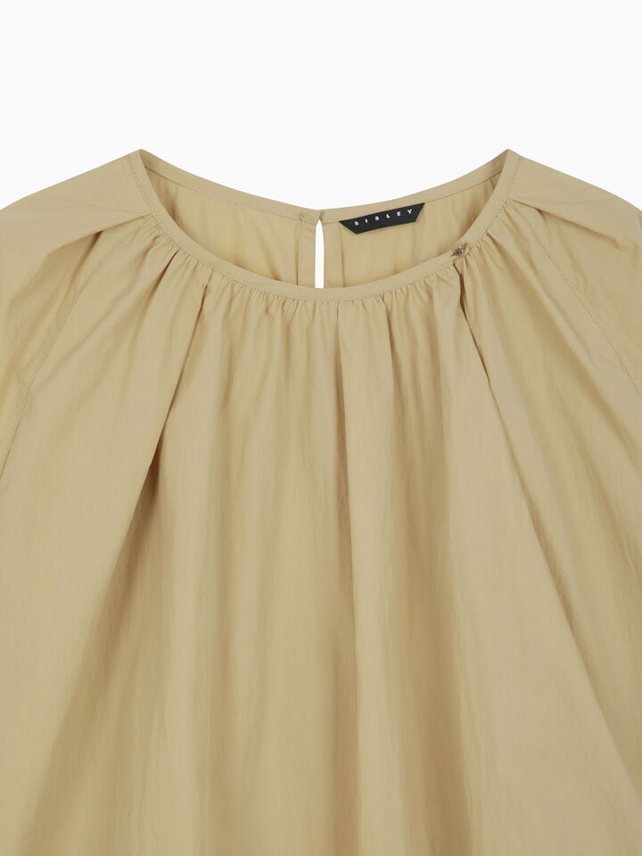 Beige blouse with balloon sleeves - null - Beige | Sisley K image number 3